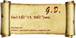 Gellért Dénes névjegykártya